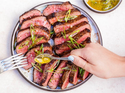 Sirloin with Roasted Garlic Sauce