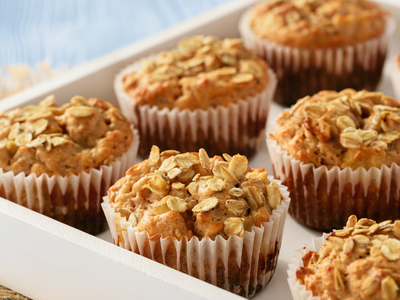 Banana Oat & Blueberry Muffins