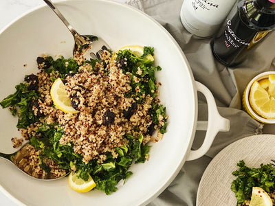 Fresh Kale, Dried Cherry and Quinoa Salad