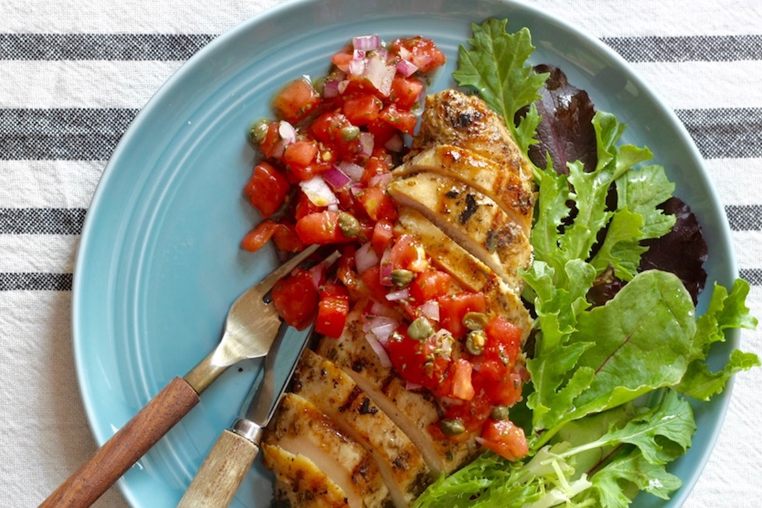 Grilled Tarragon Chicken with Fresh Tomato Relish