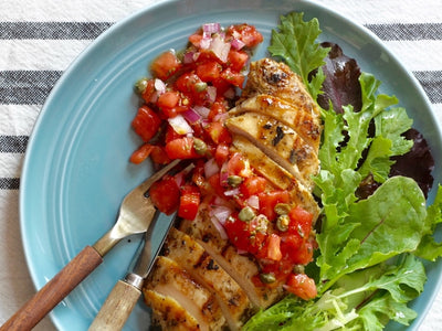 Grilled Tarragon Chicken with Fresh Tomato Relish