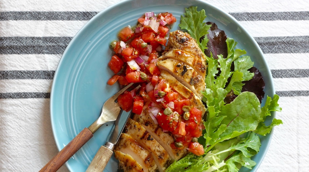 Grilled Tarragon Chicken with Fresh Tomato Relish Kosterina