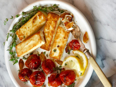 Halloumi Cheese Saganaki with Blistered Tomatoes