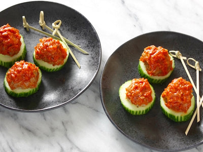 Mini Meatballs and Cucumber Bites