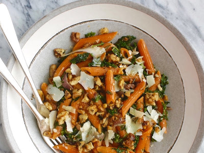 Penne with Garlic Kale & Toasted Walnuts