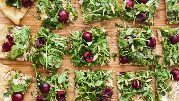 Kosterina + Monty’s Cherry Arugula Pizza