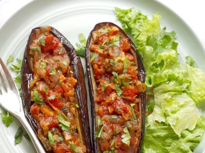 Stuffed Roasted Eggplants (Vegetarian)