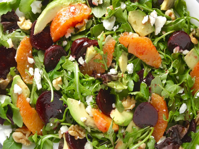 Arugula, Orange, Beet & Goat Cheese Salad