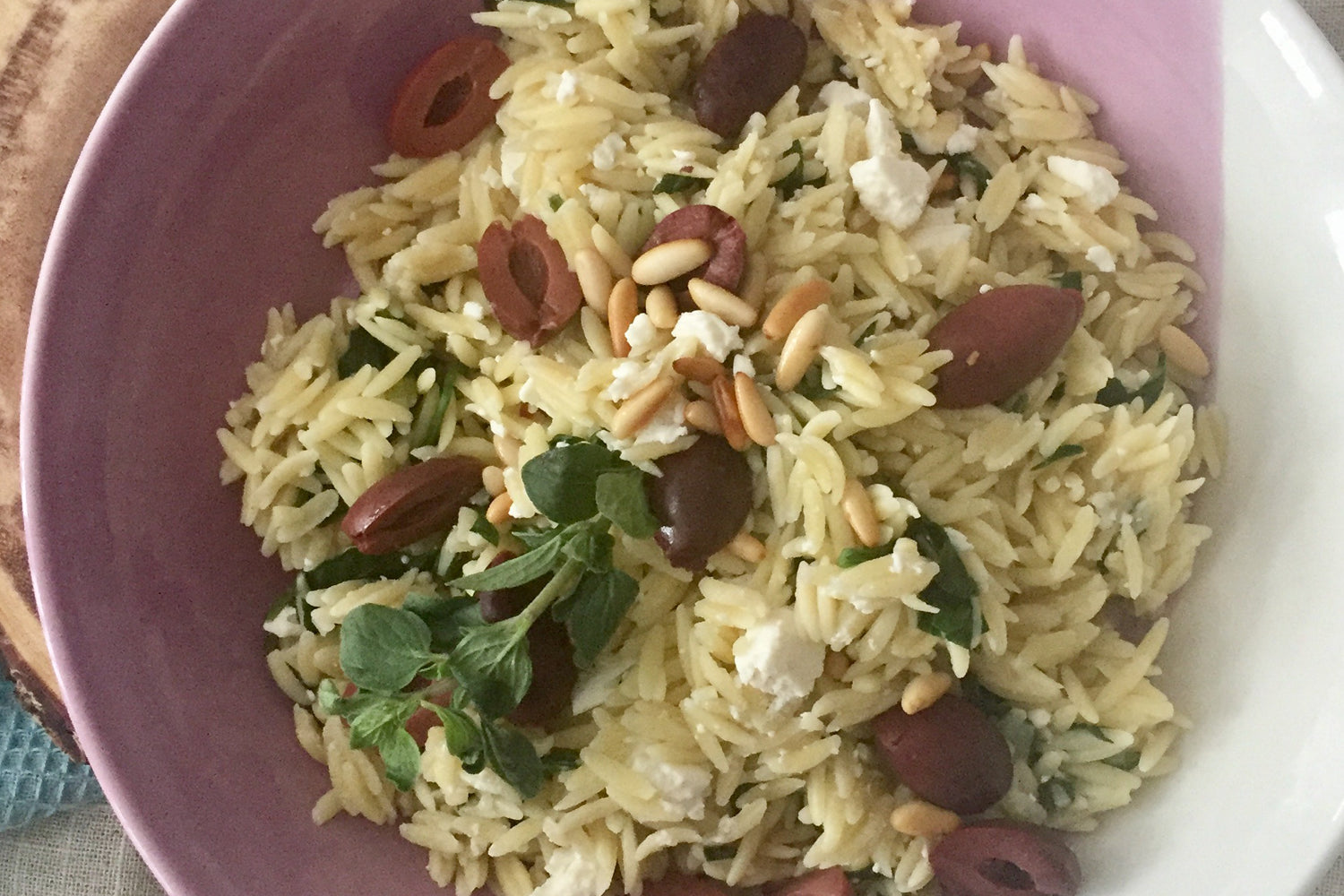 Greek Vegetarian Orzo Salad
