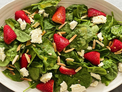 Spinach Salad with Goat Cheese & Strawberries