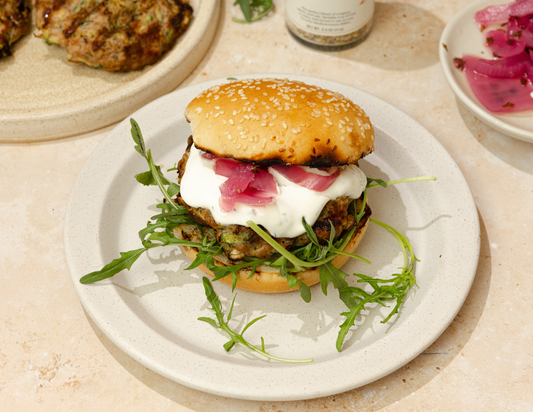 Grilled Feta Zucchini Turkey Burgers