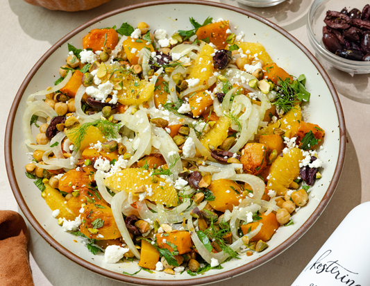 Warm Koginut and Chickpea Salad