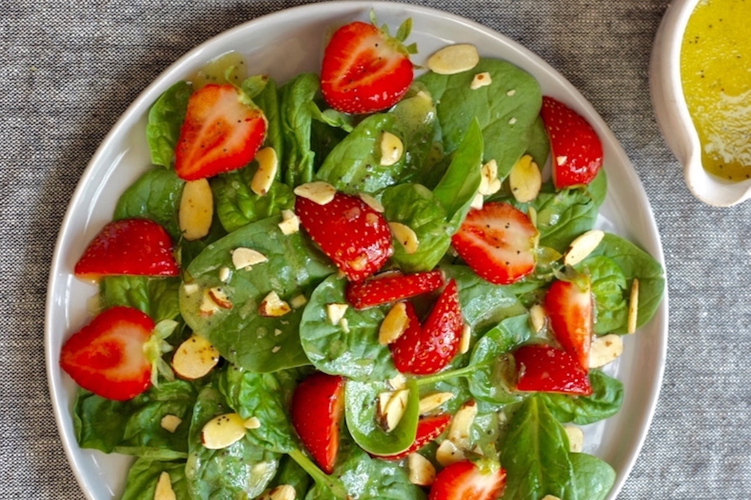 Baby Spinach and Fresh Strawberry Salad with Citrus Poppy Seed Vinaigrette