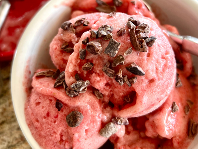 Crushed Strawberry Banana Ice Cream