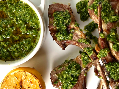 Spicy Lamb Chops with Chimichurri Sauce