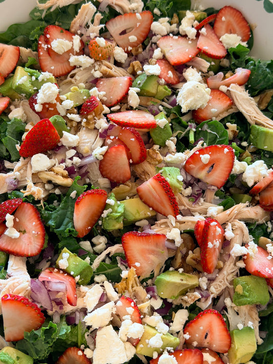 Kale & Spinach Strawberry Chicken Salad