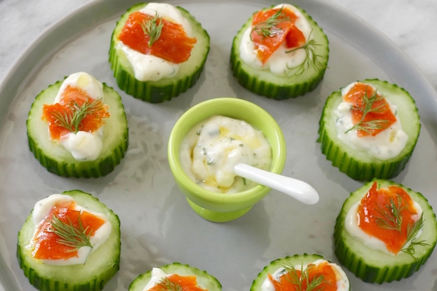 Smoked Salmon Cream Cheese Cucumber Bites - A Fork's Tale