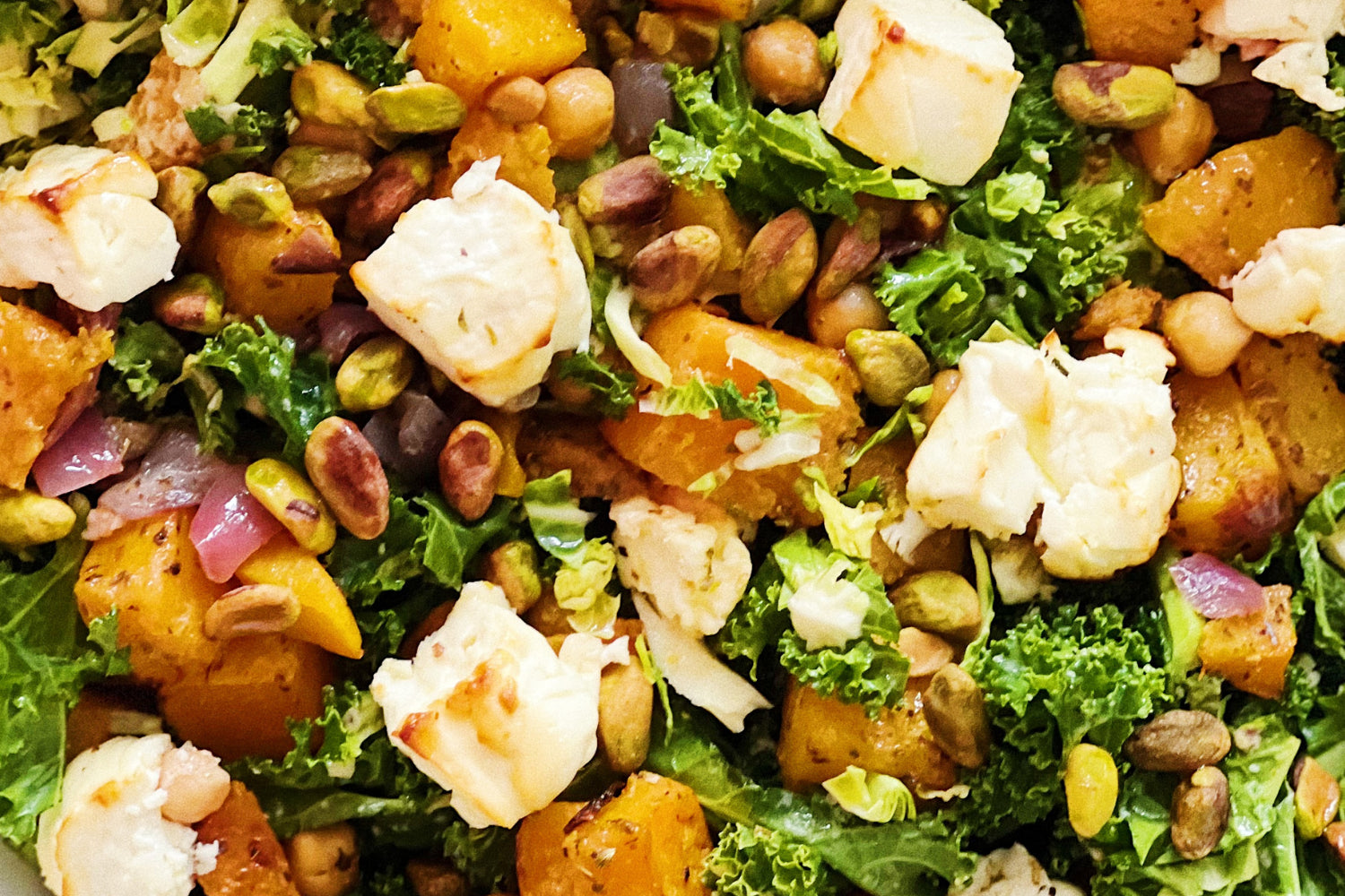 Lemony Caesar Salad with Butternut Squash & Chickpeas