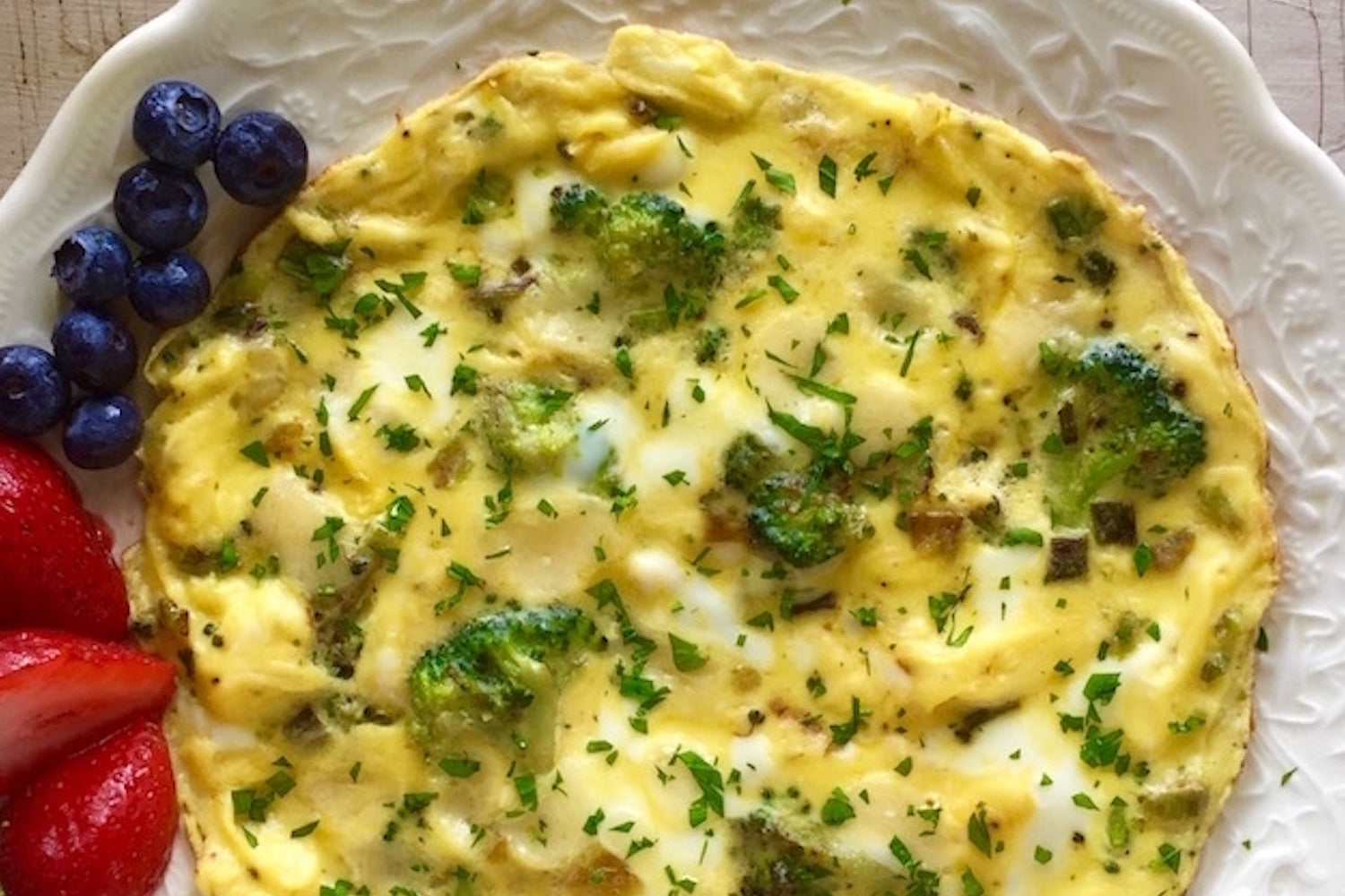 Vegetable Frittata with Leeks, Broccoli, and Sharp Cheddar Cheese