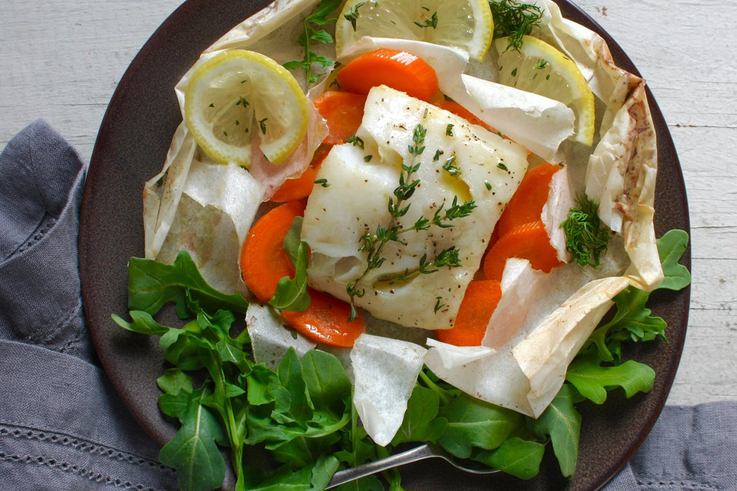 Fish Baked in Parchment Paper