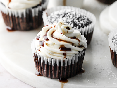 Olive Oil Cupcakes with Dark Chocolate Balsamic Vinegar